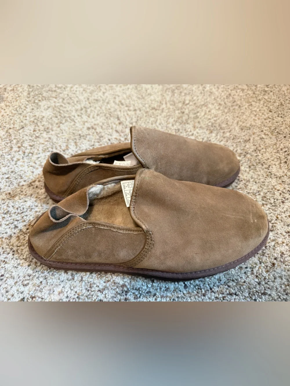 UGG Cooke Men 9 Chestnut Suede Slip On Slippers Loafers 1013485 Collapsible Heel